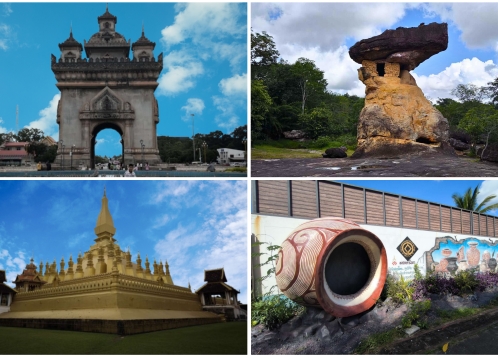 ヴィエンチャン市内観光とウドンターニー世界遺産